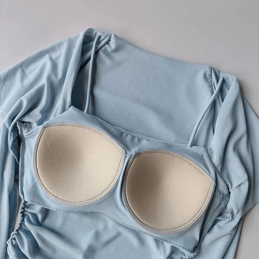 Female Long Sleeve Yoga Top with Breathable Mesh - SF4191