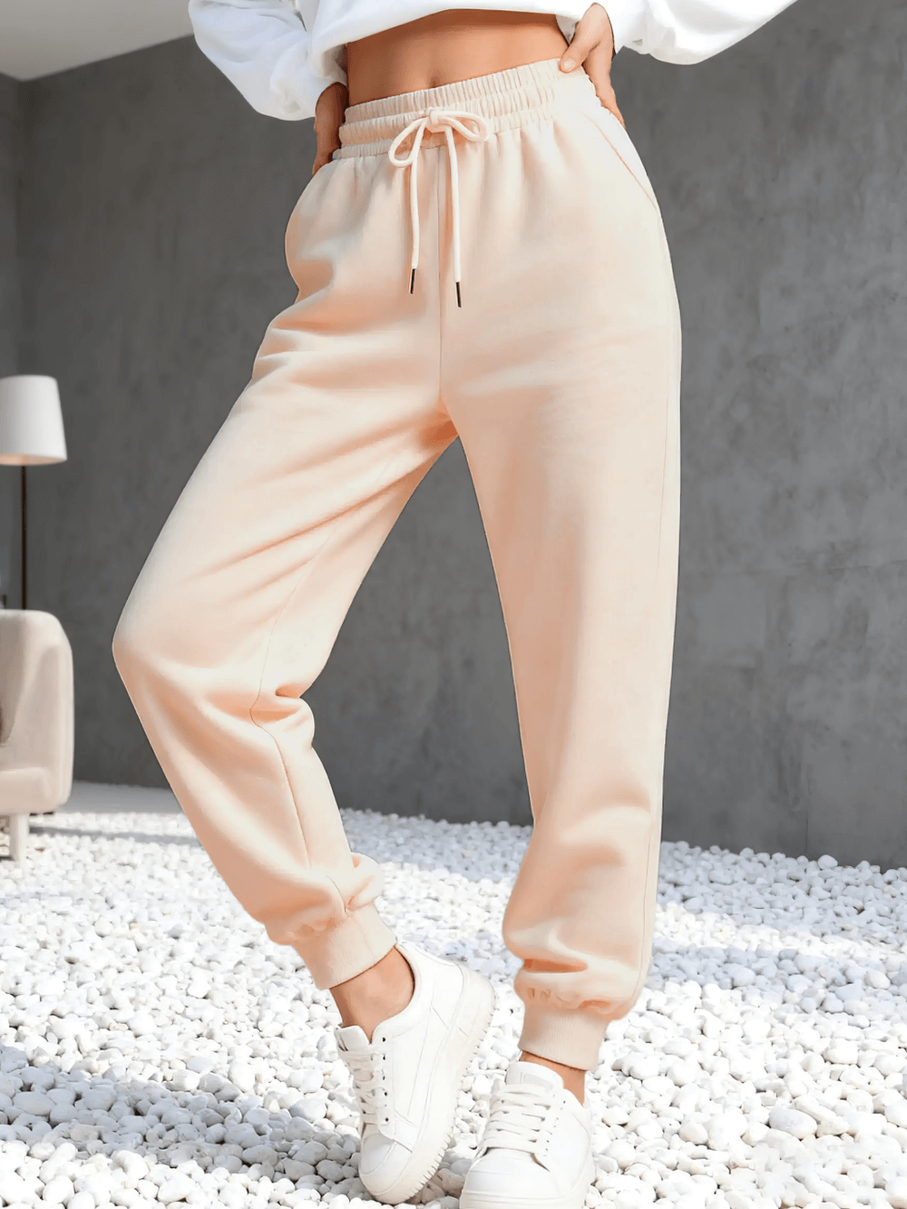 Female Loose Sport Jogging Pants with Elastic Waistband - SF4268