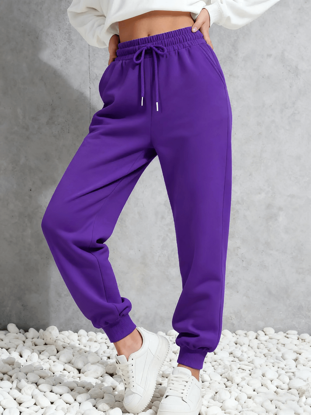 Female Loose Sport Jogging Pants with Elastic Waistband - SF4268