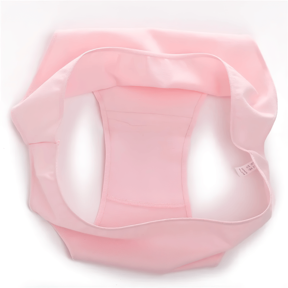 Female Low Waist Cotton Panties with Smooth Edges - SF4667 in soft pink color, featuring a sleek bikini brief cut.