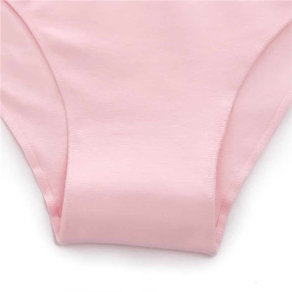 Female Low Waist Cotton Panties with Smooth Edges - SF4667 in soft pink color, perfect for minimal everyday wear.