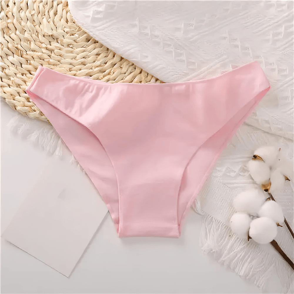 Female Low Waist Cotton Panties with Smooth Edges - SF4667 in soft pink color, designed for clean daily wear.