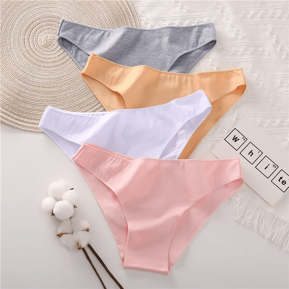 Female Low Waist Cotton Panties with Smooth Edges - SF4667 in pastel colors, perfect for everyday wear.