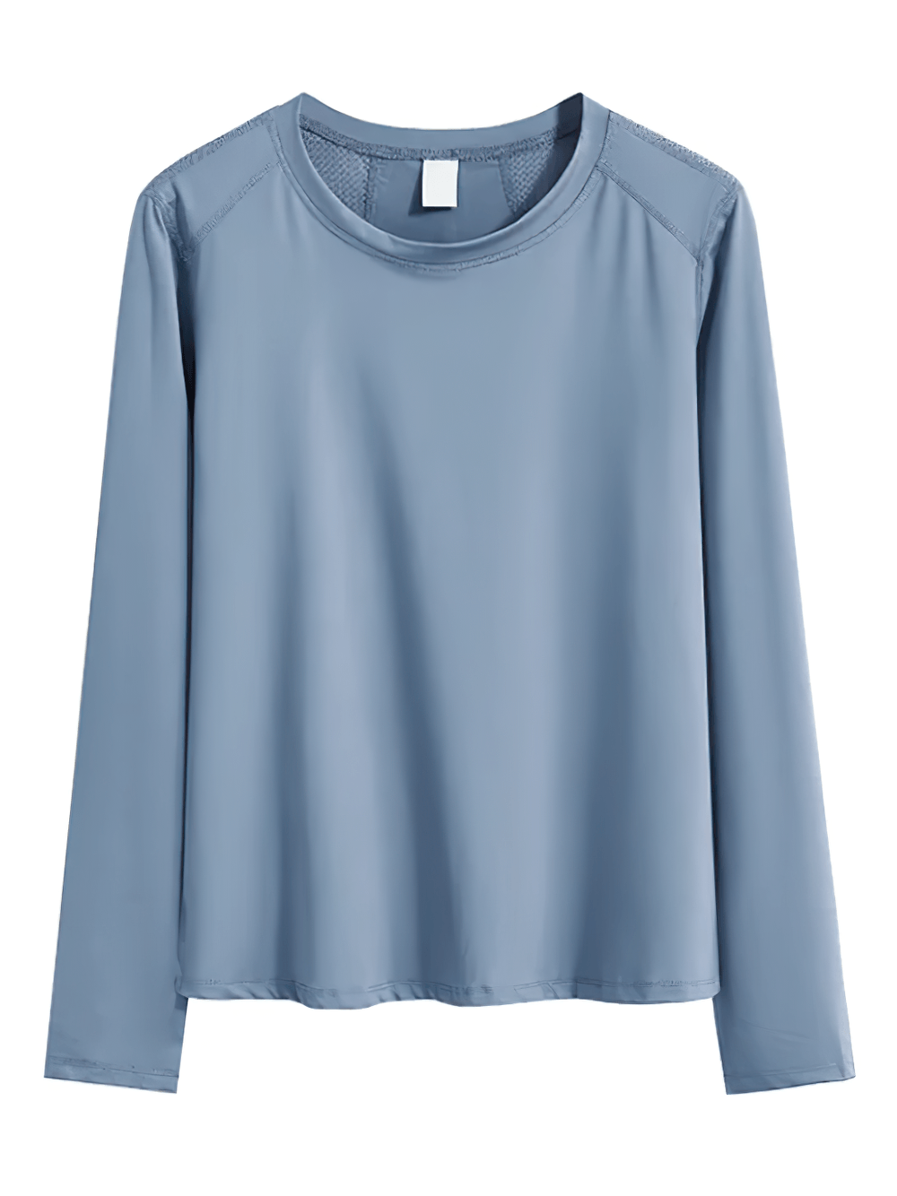 Alt Tag: Female Quick Dry Back Mesh Long Sleeve Yoga Top - SF4482 blue breathable quick-dry long sleeve sports top with back mesh panel