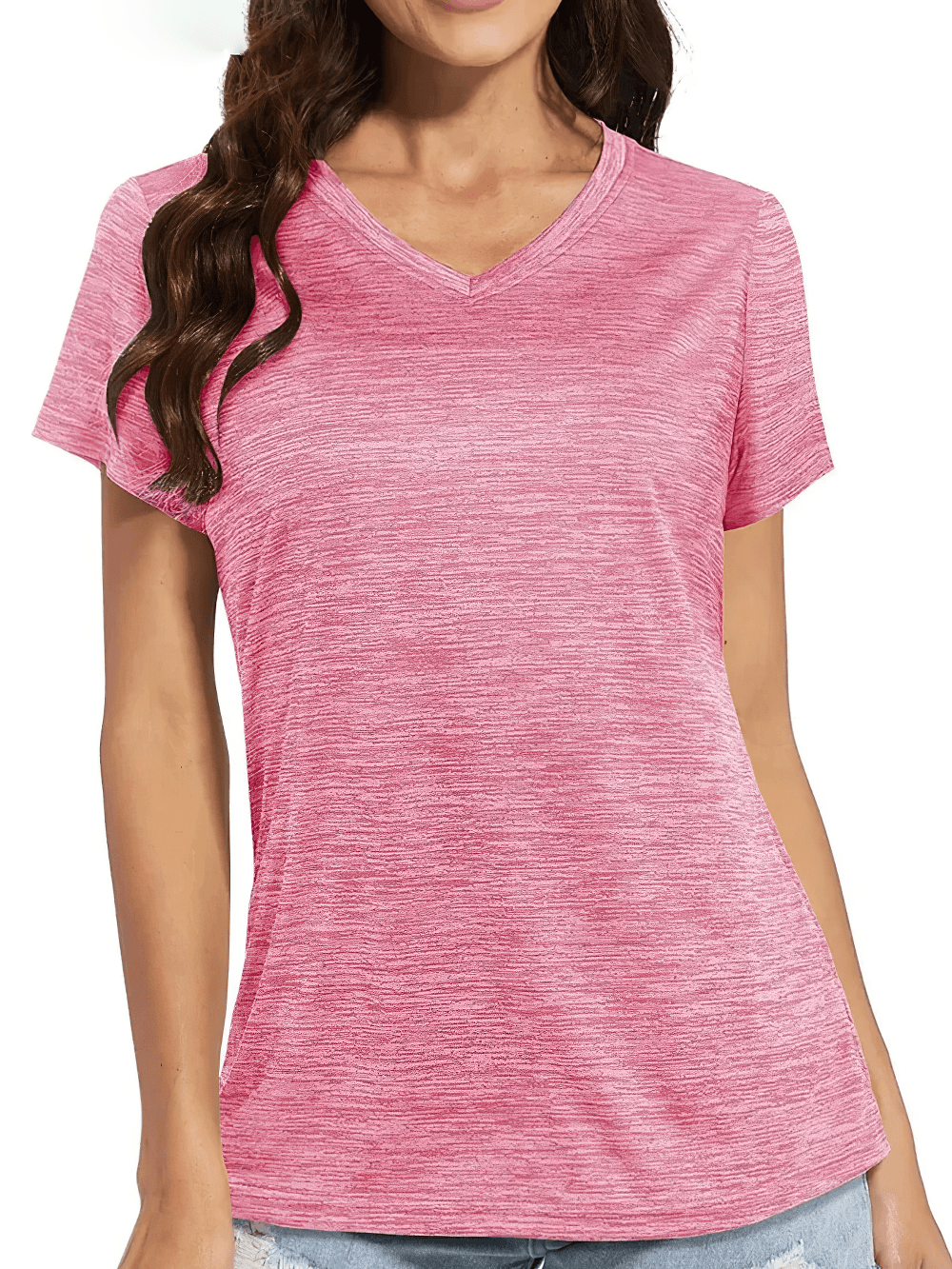 Female Quick Dry V-Neck Active Workout T-Shirt - SF4493