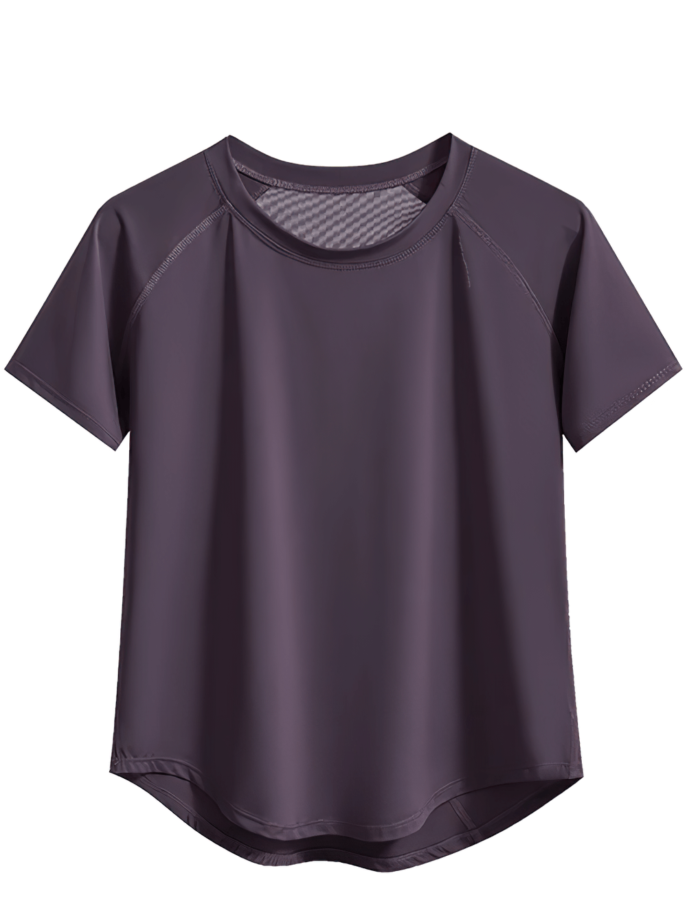 Alt Tag: Female Quick Dry Yoga T-Shirt with Mesh Back Panel - SF4371, dark short-sleeve quick-dry yoga top with breathable mesh back