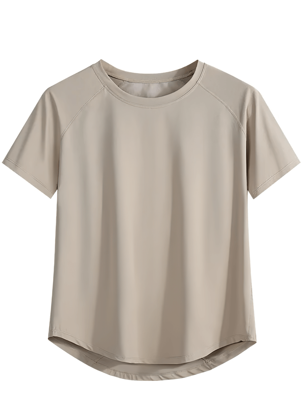 Alt Tag: Female Quick Dry Yoga T-Shirt with Mesh Back Panel - SF4371 beige short sleeve quick-dry workout top