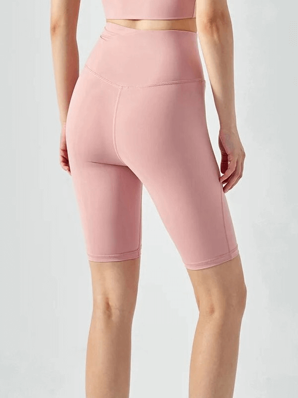 Einfarbige, enge, schnell trocknende Shorts mit hoher Taille für Damen – SF1621 