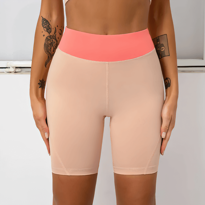 Zweifarbige Sport-Shorts mit hoher Taille für Damen – SF1770 