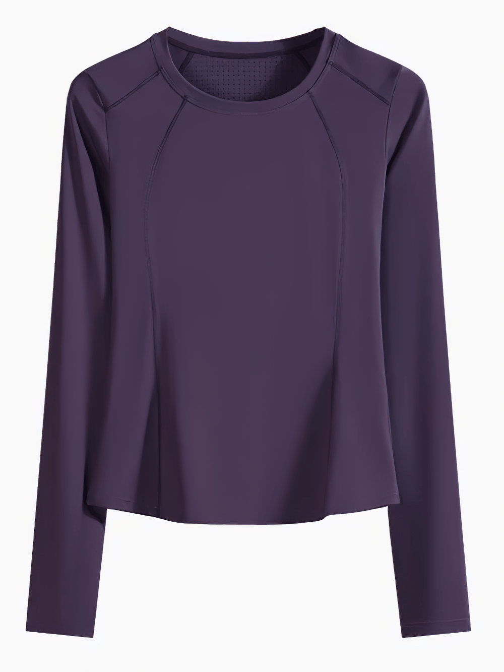 Alt Tag: Female Sporty Quick Dry Long Sleeve Back Pocket Top - SF4474 purple round neck quick-dry long sleeve sports top