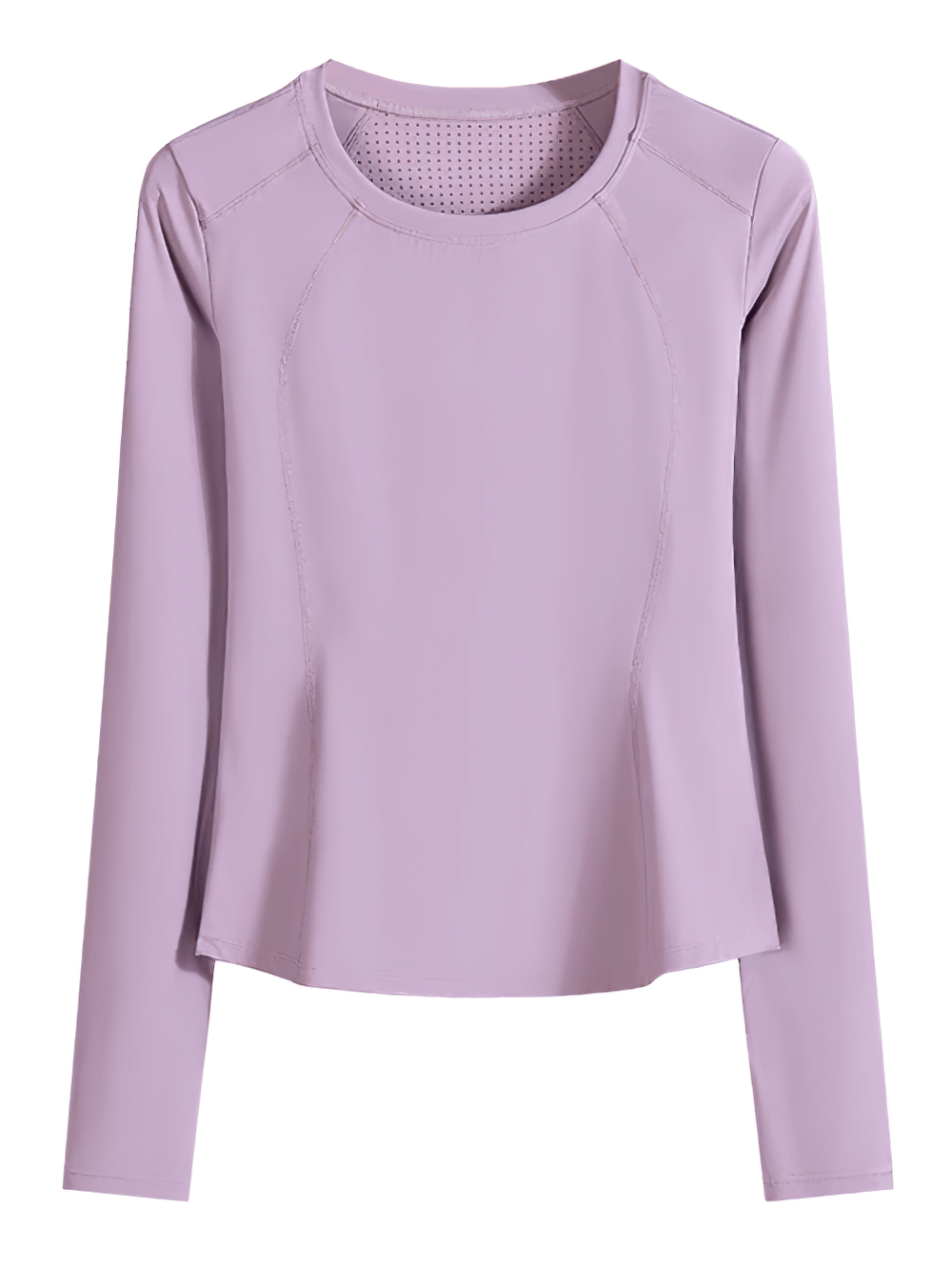 Alt Tag: Female Sporty Quick Dry Long Sleeve Back Pocket Top - SF4474 lavender quick-dry round neck long sleeve sports top