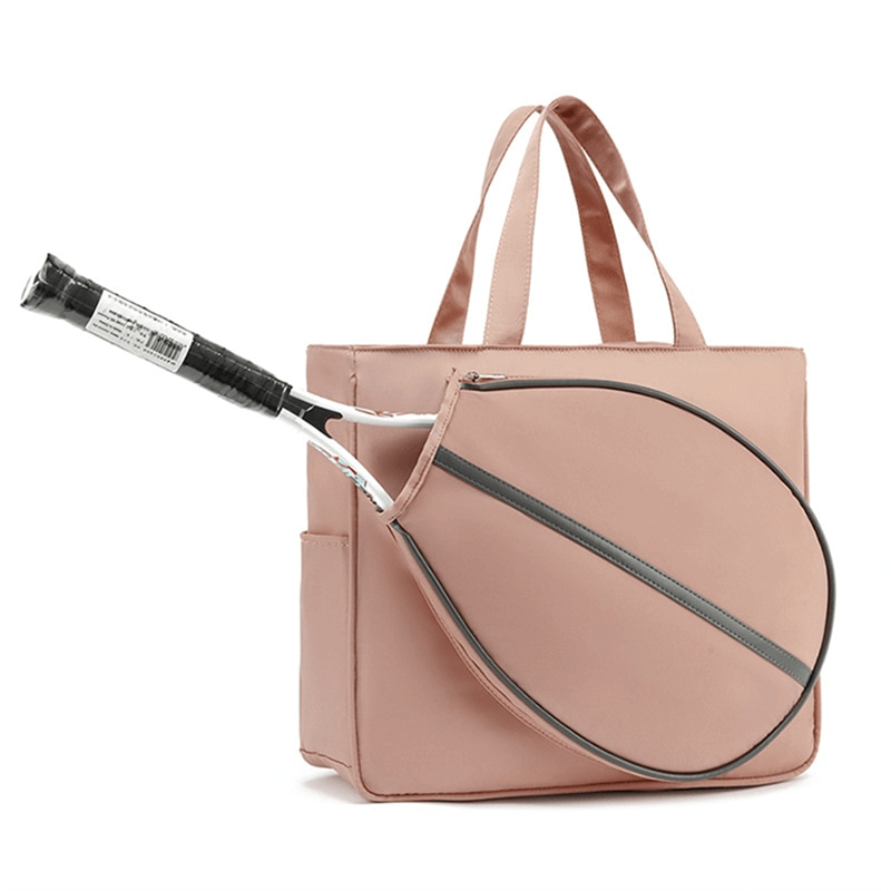 Stylish pink tennis and badminton racket bag for women with convenient pocket space, made of durable nylon and polyester, by SF1487.
