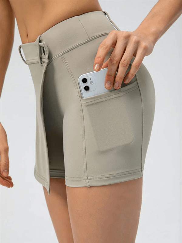 Dehnbare Damen-Shorts mit hoher Taille und Overlay-Rock – SF1898 