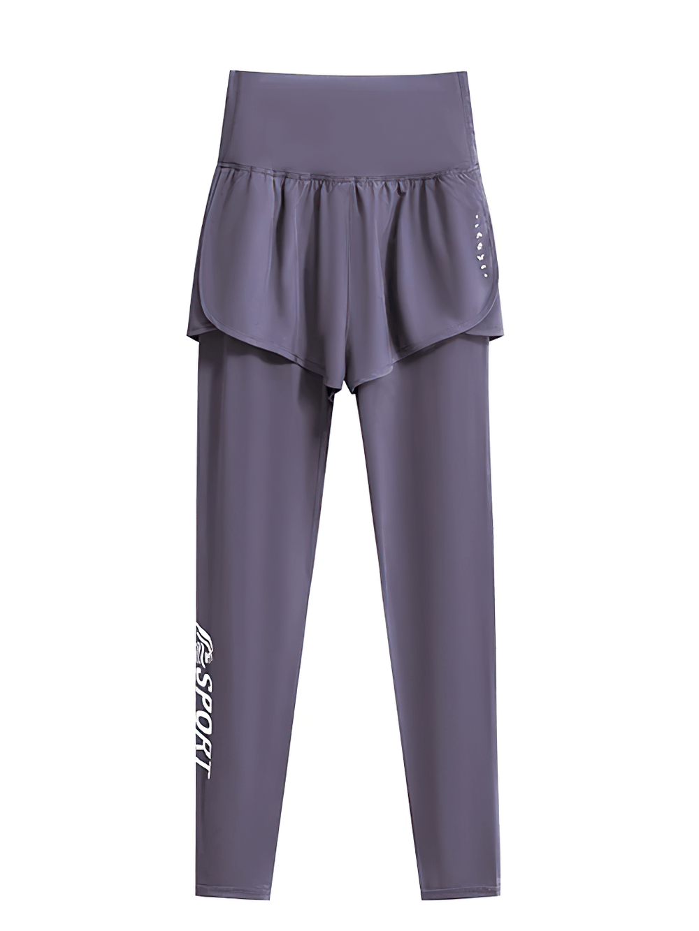 Female Two-Layered Sport Leggings with Pocket - SF3798 featuring stylish layered skirt and pockets for yoga and training