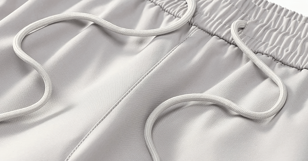 Alt Tag: Female Waterproof Hiking Pants with Zip Pockets - SF4397 elastic waist close-up with drawstring tie and smooth water-resistant fabric