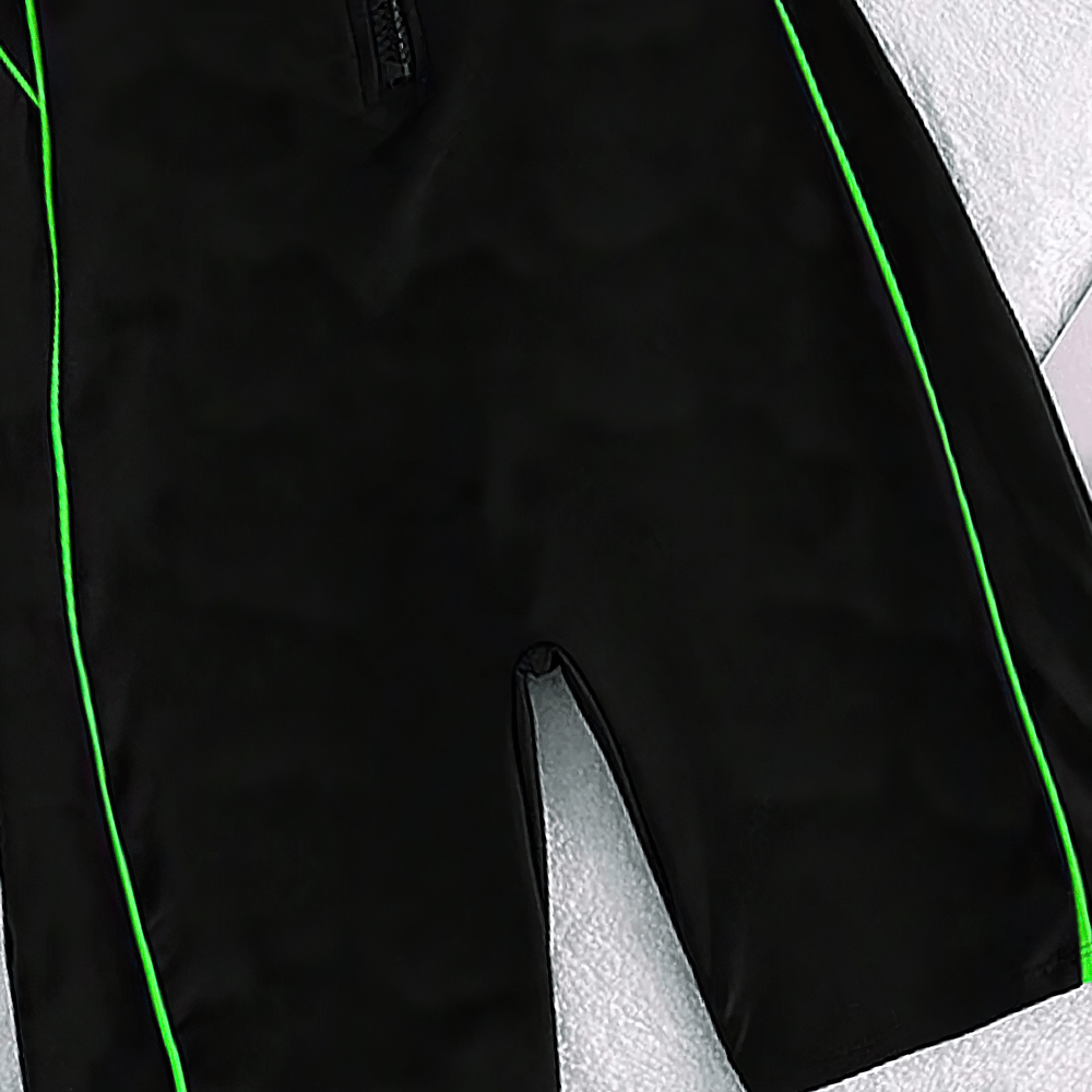 Female Zip Front Short Sleeve Surf Swim Romper - SF4593