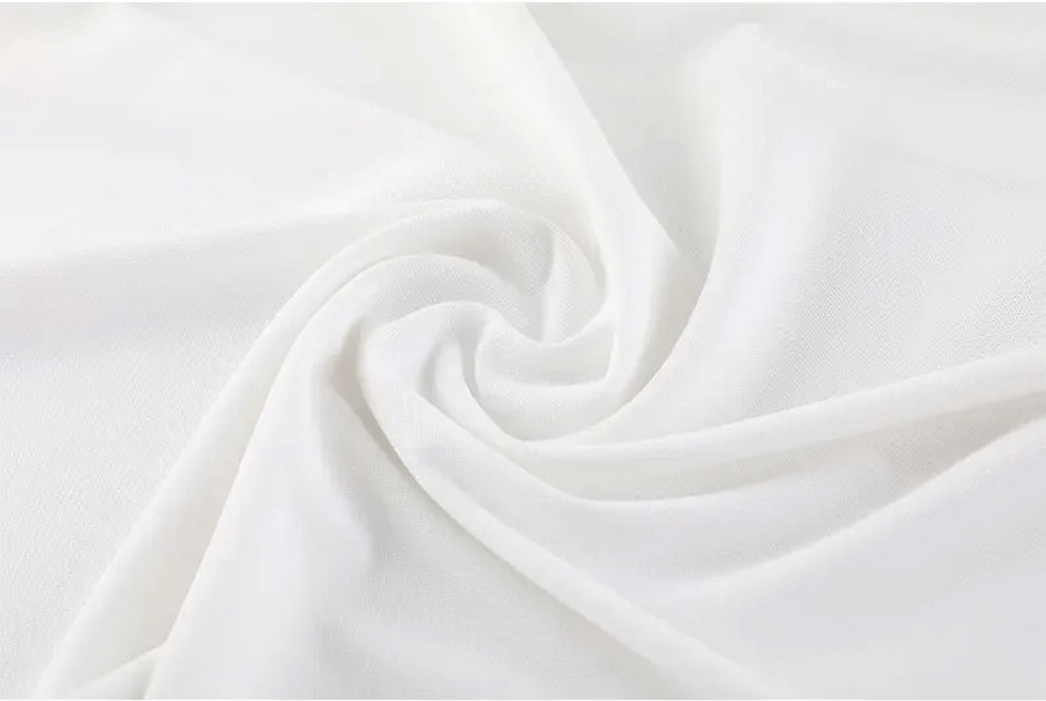 Soft white polyester fabric texture, ideal for crafting lightweight, stylish polo shirts for men in various colors.
