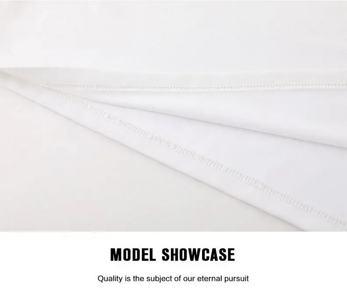 Model Showcase of Quality White Fabric with Seam Detail