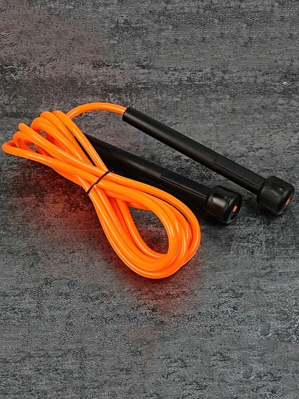 Orange PVC fitness skipping rope with black handles for effective cardio training and exercise, model SF2769.