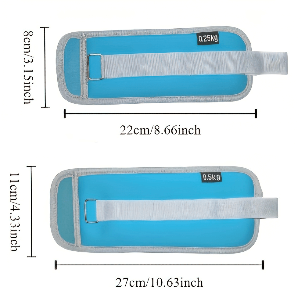 Adjustable Fitness Ankle and Wrist Weight Straps with Secure Closure, 0.25kg and 0.5kg - Ideal for Training and Rehab, SF2902