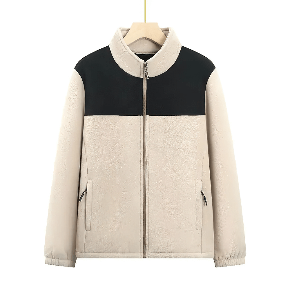 Fleece Female Hooded Jacket with Zipper Closure - SF4105, warm fleece-lined with pockets and turn-down collar, perfect for cold weather.