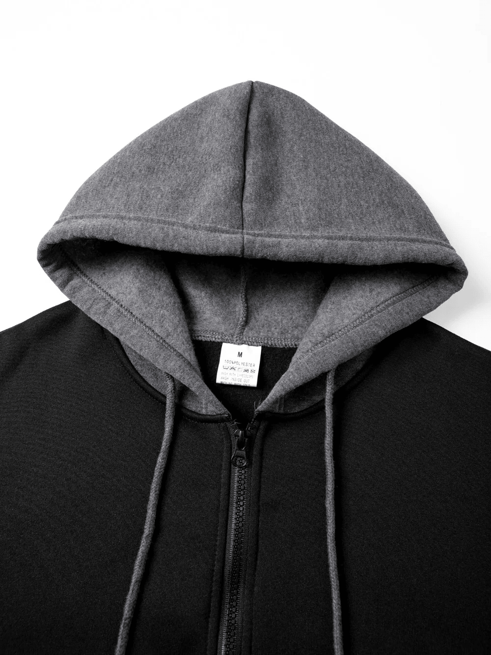 Fleece Hooded Jacket with Contrast Sleeves - SF4652