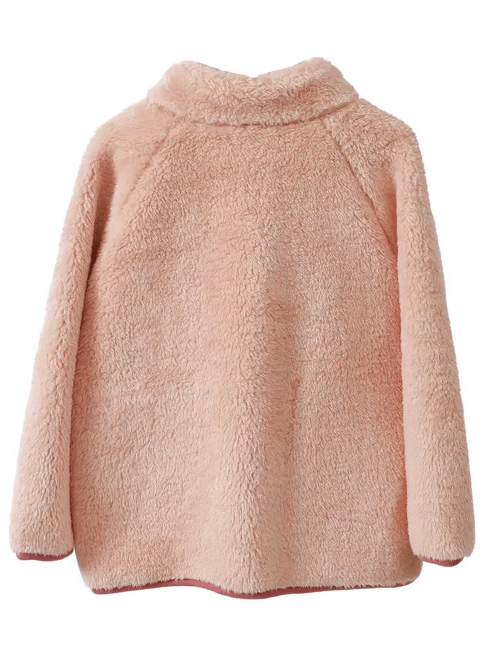 Back view of a cozy fleece jacket SF3827 with soft texture, perfect for winter wear. Features zip pocket and sleek style.