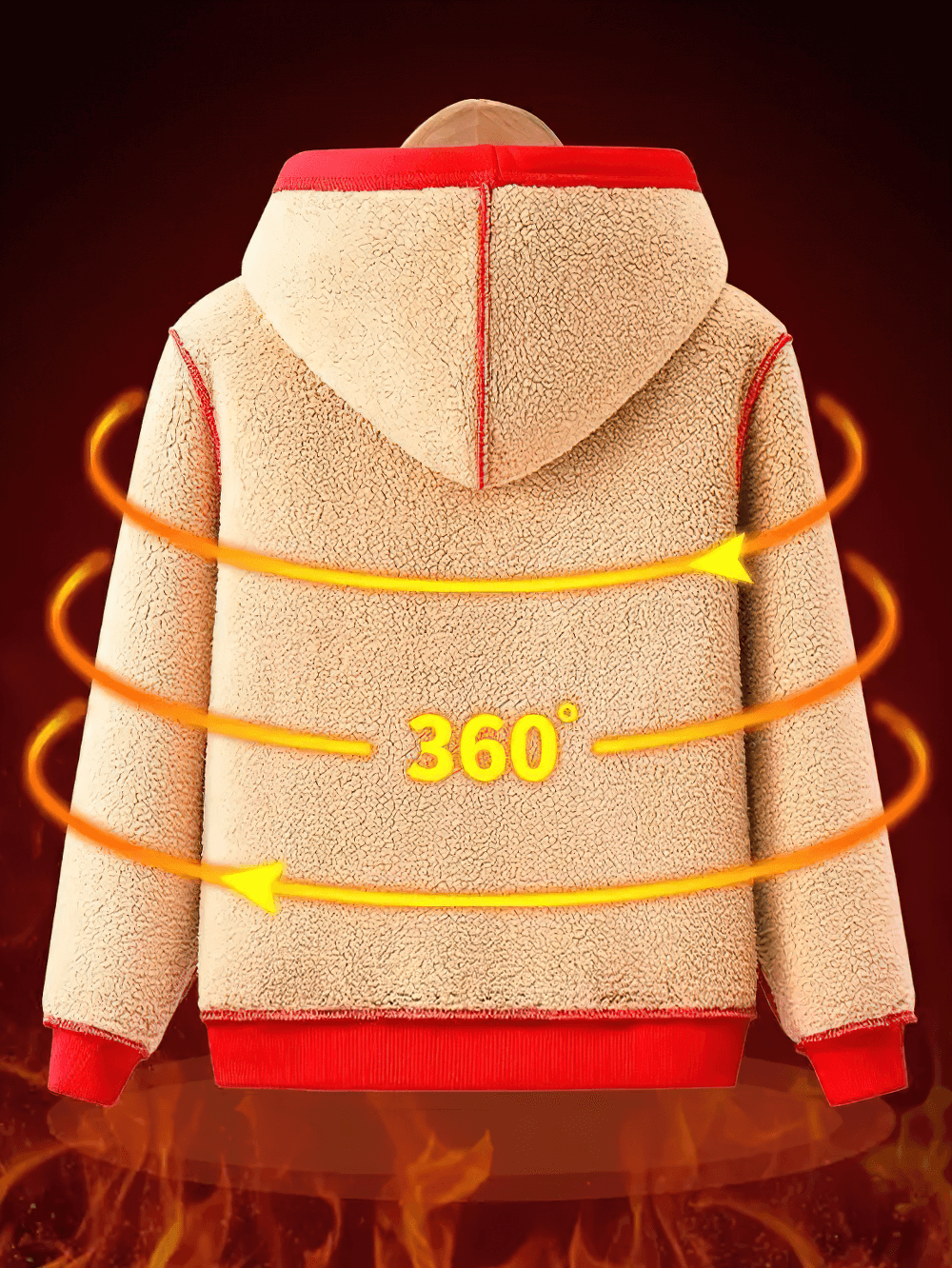 Cozy Fleece Lined Zipper Hoodie with Pockets - SF3667 showcasing 360-degree warmth in plush fleece.