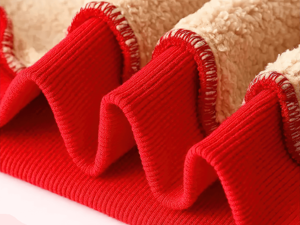 Close-up of red fleece lining showing the texture of the Fleece Lined Zipper Hoodie with Pockets - SF3667.