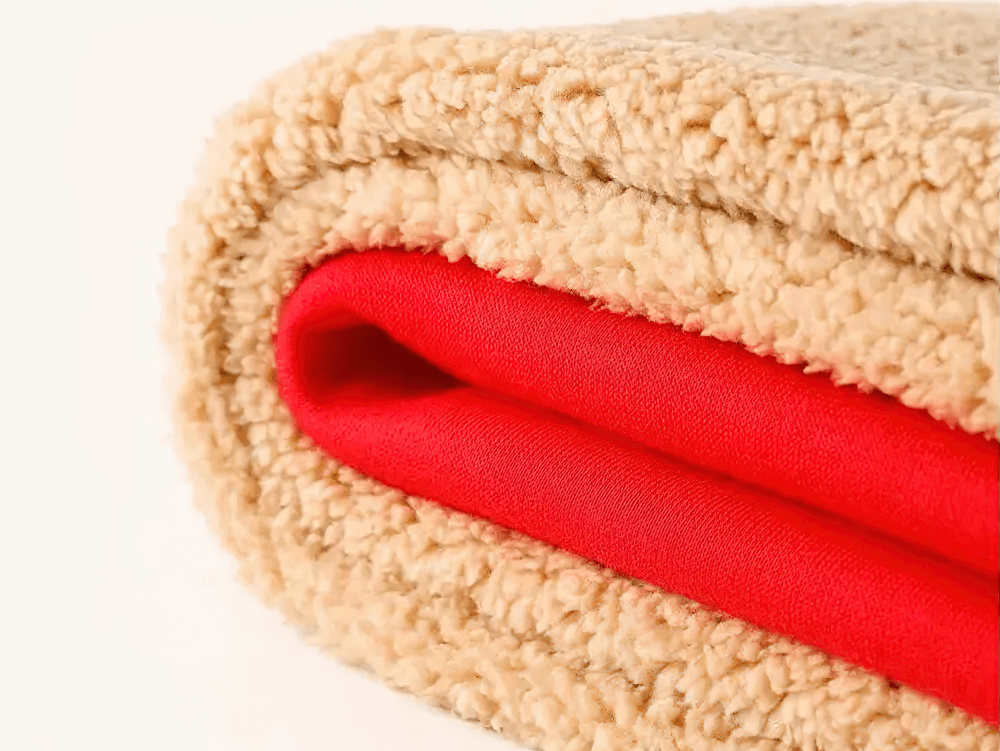 Fleece Lined Zipper Hoodie with Pockets - SF3667 showcasing plush red fleece lining for ultimate warmth.