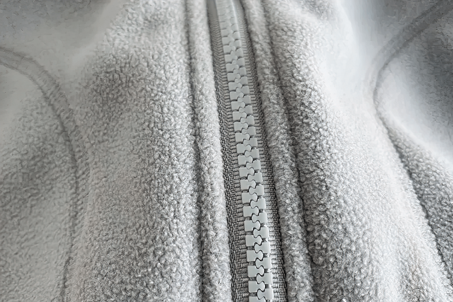 Close-up of Fleece Zip Jacket with Lion Embroidery Design - SF3541 showcasing the soft polar fleece texture and sturdy zipper.