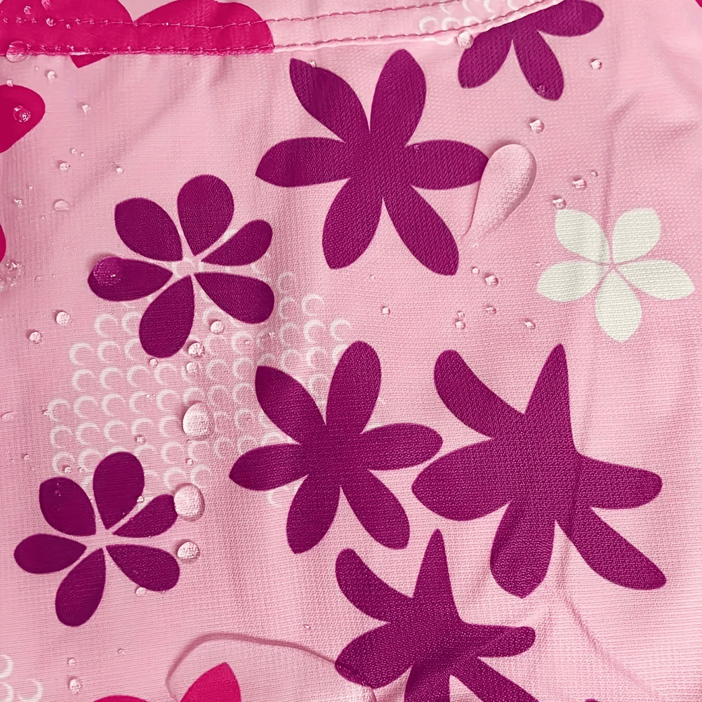 Close-up of flower pattern on Flower Print Windbreaker Jacket with Fleece Lining - SF3587.