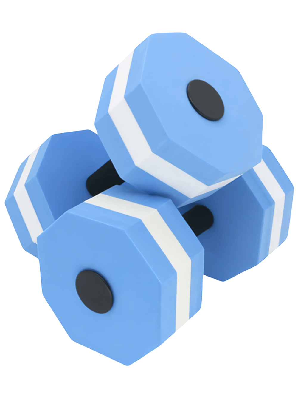 Blue foam floating dumbbells for pool fitness, perfect for aquatic exercise and swim workouts