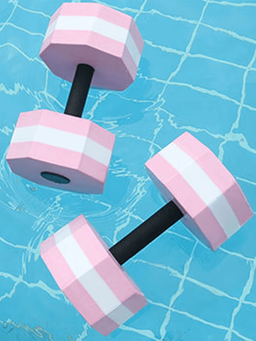 EVA foam floating dumbbells for aquatic fitness, perfect for pool workouts, swimming, and low-impact exercise.