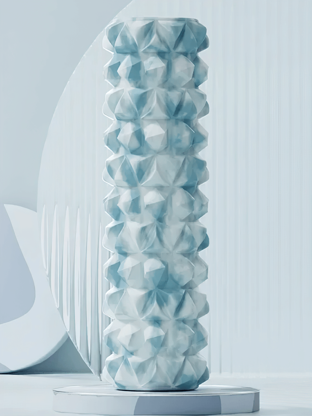 Foam roller for yoga and gym, SF3292 model, designed for muscle massage and myofascial release, featuring unique textured surface.