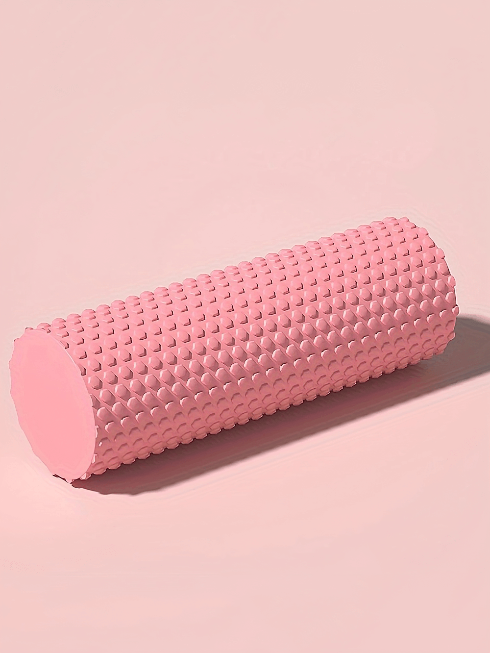 Pink foam roller for muscle recovery, textured surface, medium firmness, ideal for yoga, pilates, and therapy, model SF2817