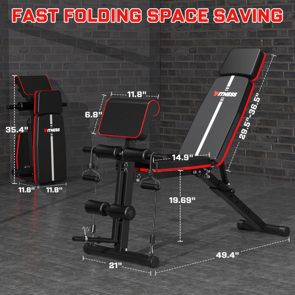 Foldable Fitness Bench for Full Body Exercises - SF3020