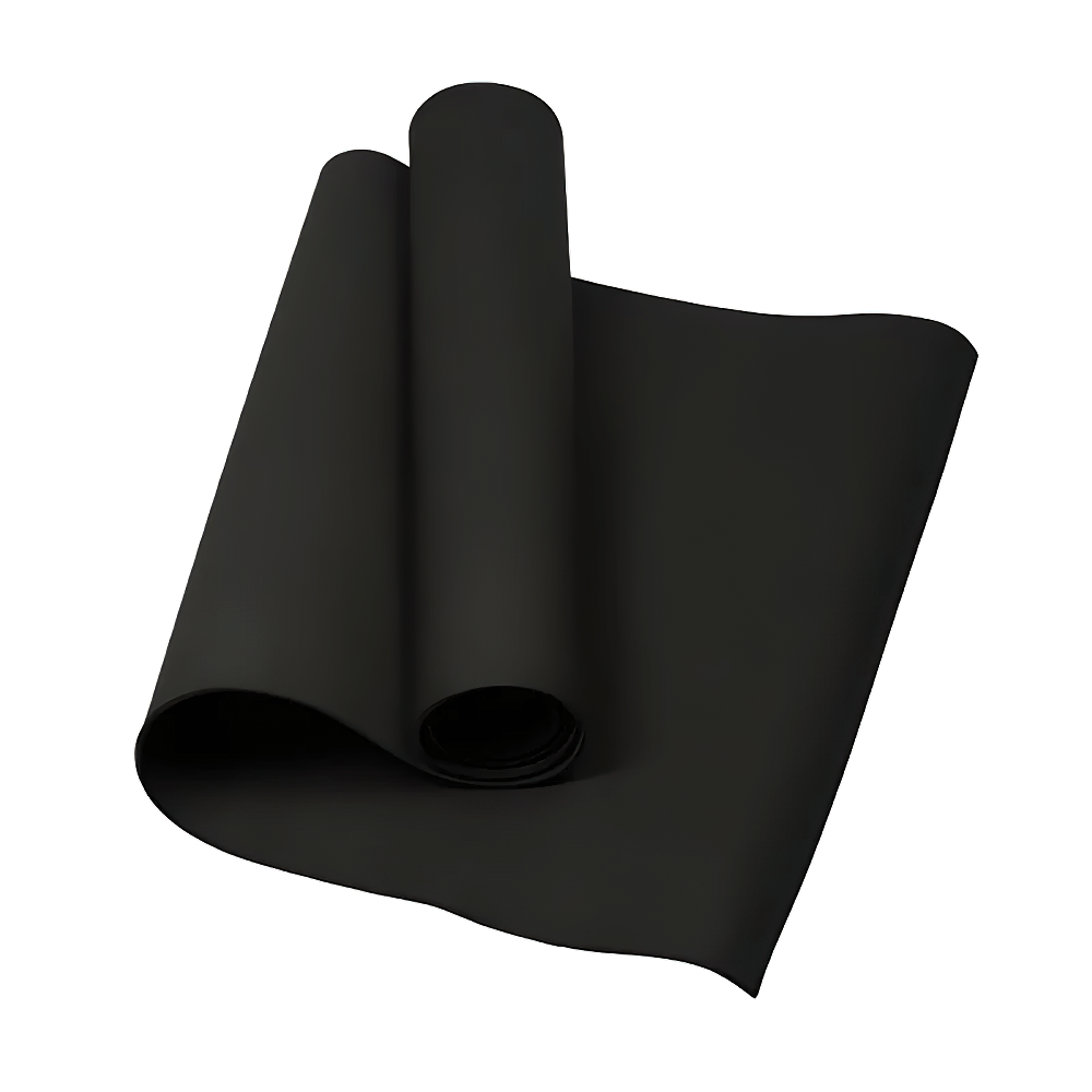 Foldable black non-slip yoga mat for workouts, SF3275 model, ideal for home or studio exercise, provides stability and grip.