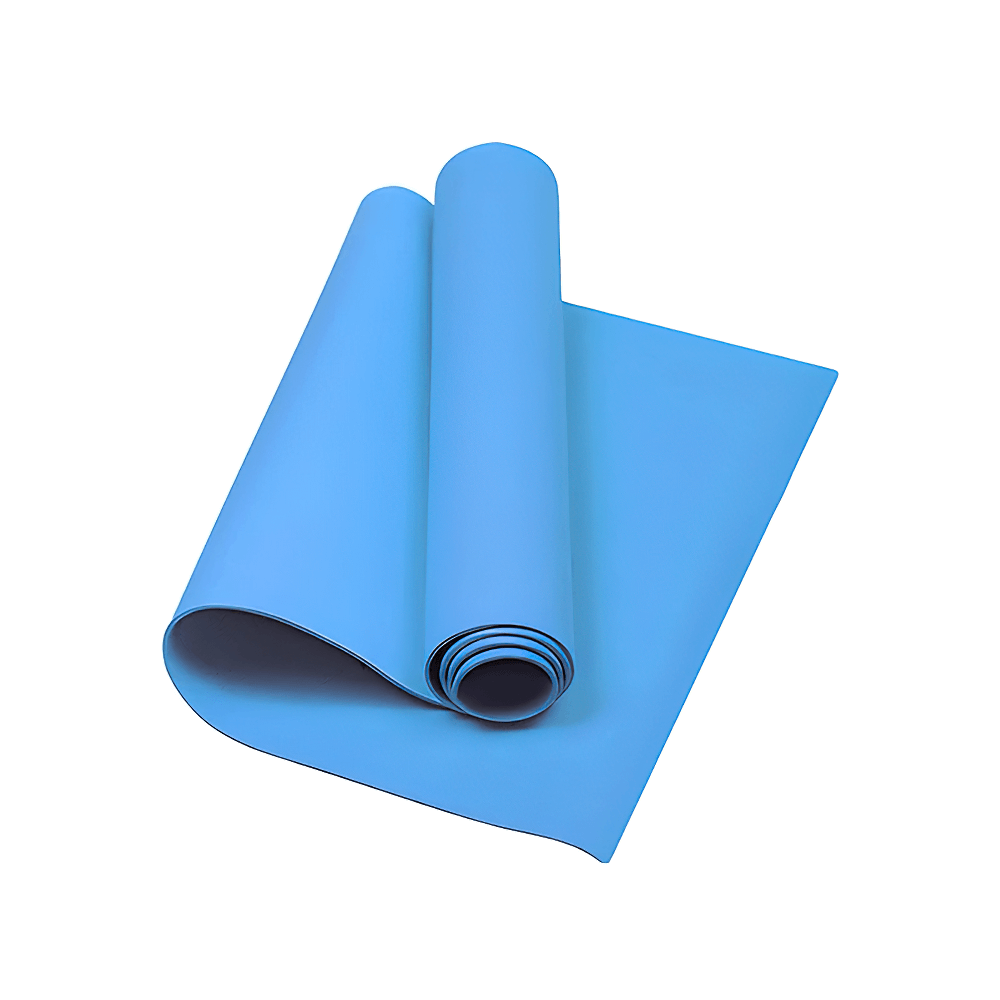 Foldable non-slip blue yoga mat SF3275 for pilates and exercise, portable and lightweight for home or studio workouts.