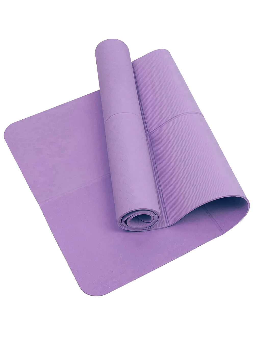 Purple foldable TPE yoga mat with anti-slip surface, perfect for meditation and exercise, lightweight and easy to clean, model SF3280.