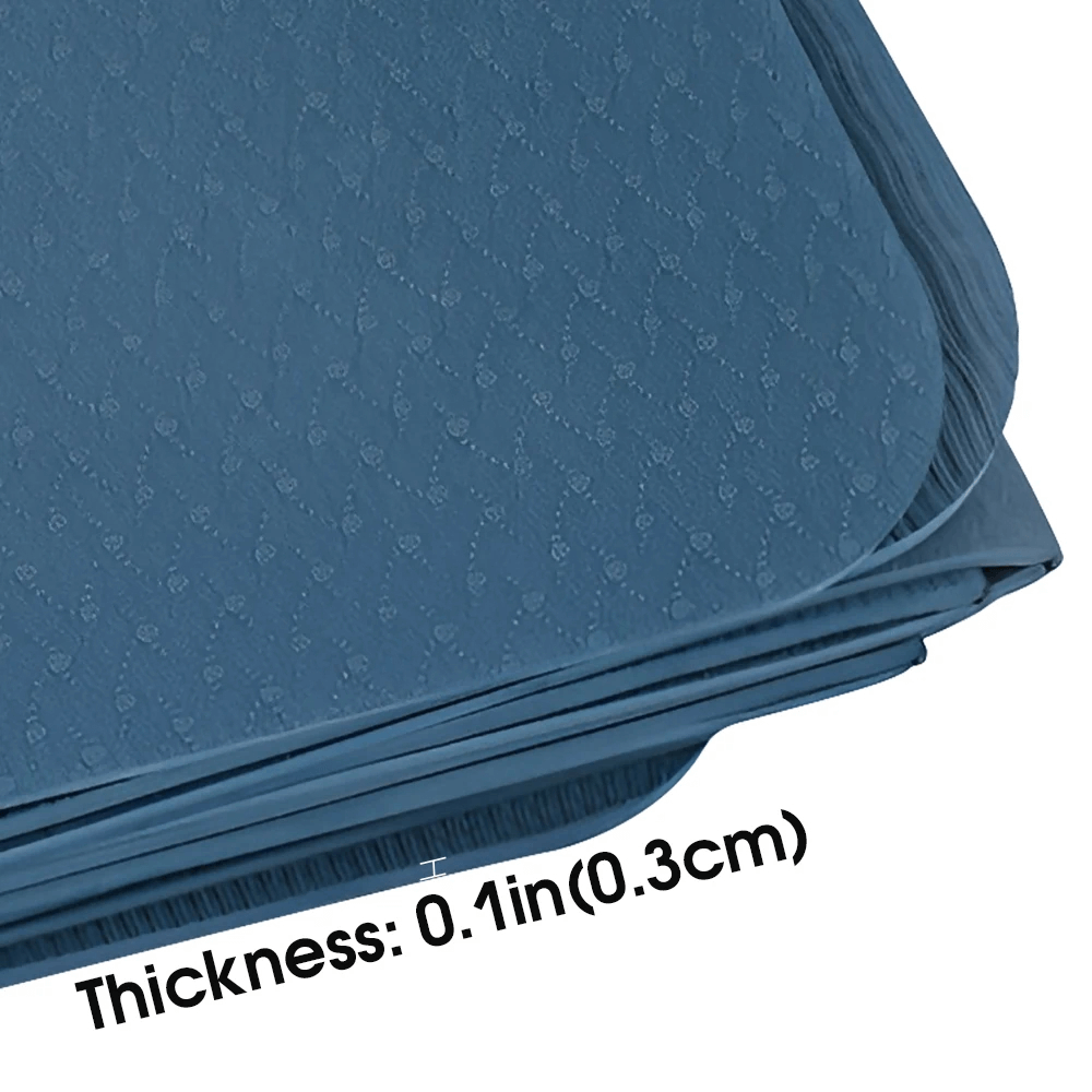Close-up of Foldable TPE Yoga Mat SF3280 in blue, showing textured anti-slip surface, thickness 0.1in (0.3cm).
