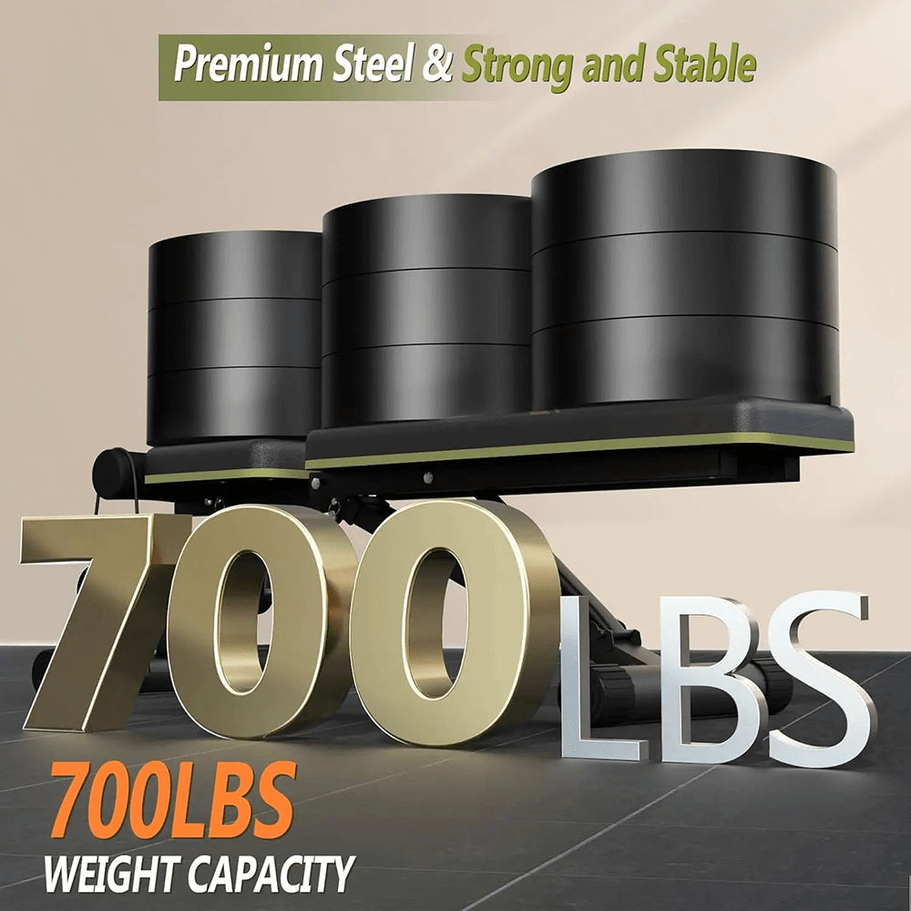 Foldable Weight Bench for Full-Body Workout - SF3443 showcasing 700LBS weight capacity, premium steel construction, strong and stable.