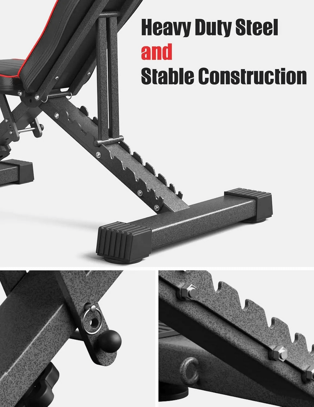 Folding 660LBS Weight Bench for Heavy Duty Lifting - SF3455 with heavy-duty steel construction and adjustable positions.