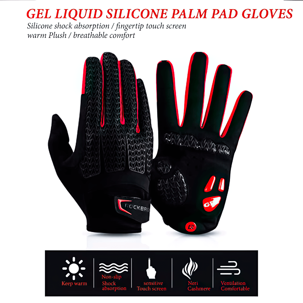 Gel liquid silicone palm pad gloves featuring shock absorption, touchscreen sensitivity, and breathable comfort for optimal performance.