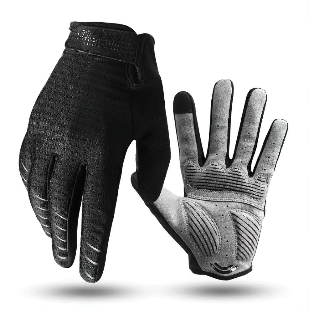 Full finger cycling gloves SF2605, breathable with shock absorption, gel padding, and anti-slip grip for biking and outdoor sports.