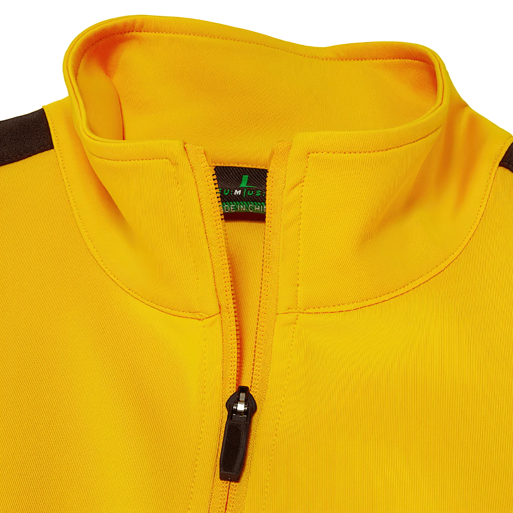Full Zip Track Jacket with Contrast Sleeve Stripe - SF4608 close-up of stand collar and zip detail