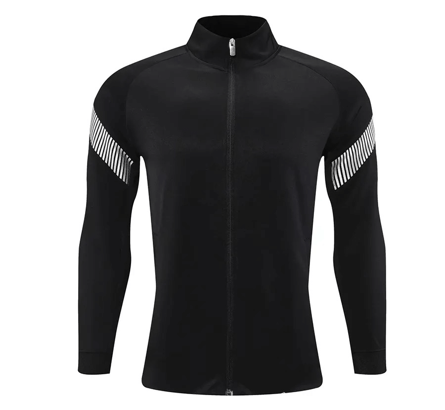 Full Zipper Cycling Jersey with Reflective Stripes for Men - SF1975, polyester, windproof, anti-pilling, durable fit.
