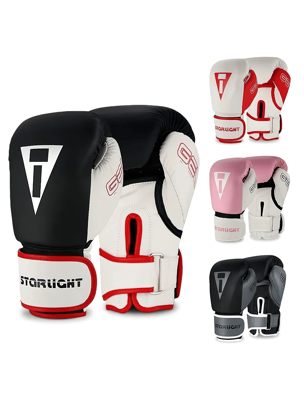 Starlight Gel Boxing Gloves with Velcro Strap Support, perfect for sparring and fitness, available in multiple colors.