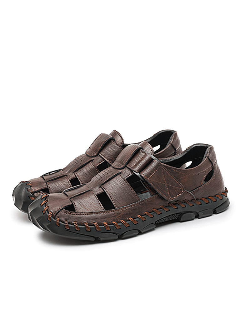 Sandales pour hommes en cuir véritable avec semelles souples / chaussures de plage en plein air - SPF1318 