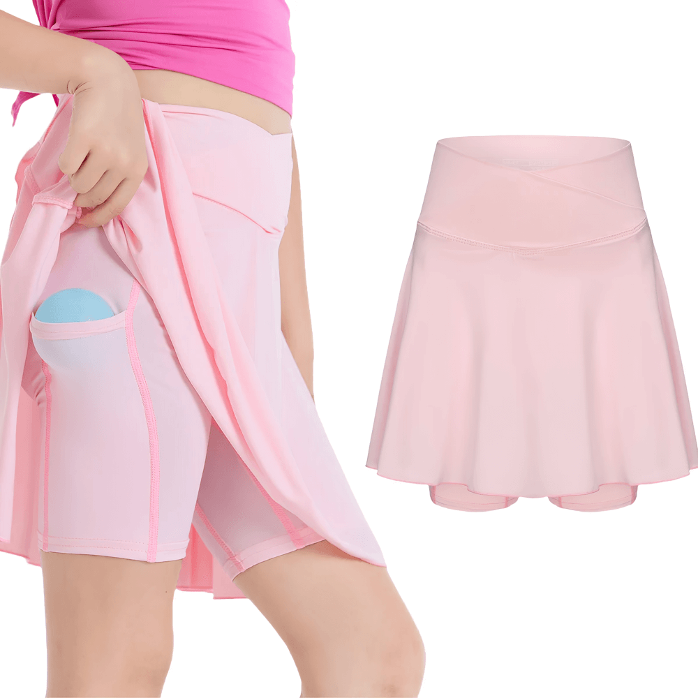 Girls Active Skirted Shorts with Side Pocket - SF3897